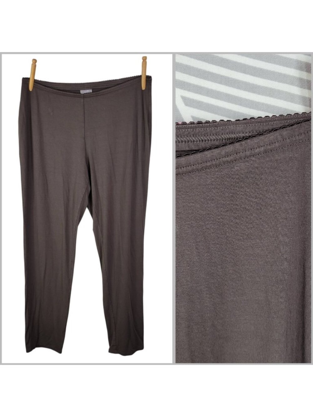 J. Jill Wearever Stretchy Knit Pull-On Pants Medium Slim Ankle Lightweight Brown